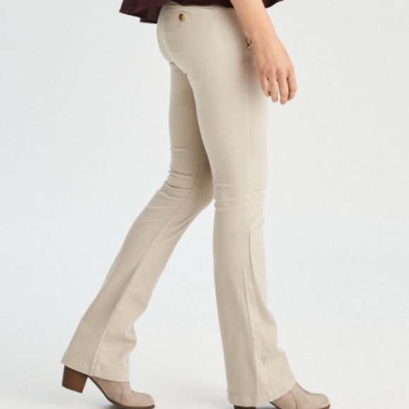 american eagle kick boot khakis